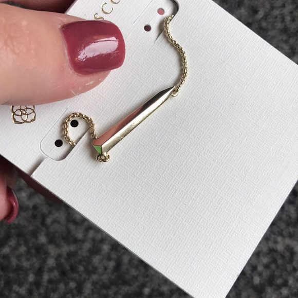 Kendra Scott Gold Elliot Necklace Silver Gem Stone - Picture 4 of 8